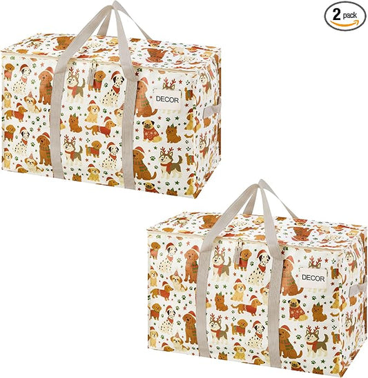 VENO 2 Pack Heavy Duty Moving Bags, Extra Large Storage Bags with Reinforced Handles & Strong Zippers, Foldable & Reusable Moving Box Alternative for Clothes & Dorm Storage by Veno