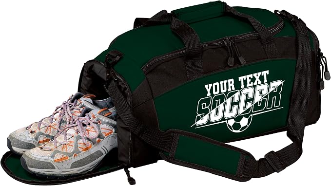 Personalized Soccer Duffel Bag with Shoe Compartment – Custom Name Sports Bag for Boys & Girls – Soccer Practice & Travel Gear Bag by all+about+me+company