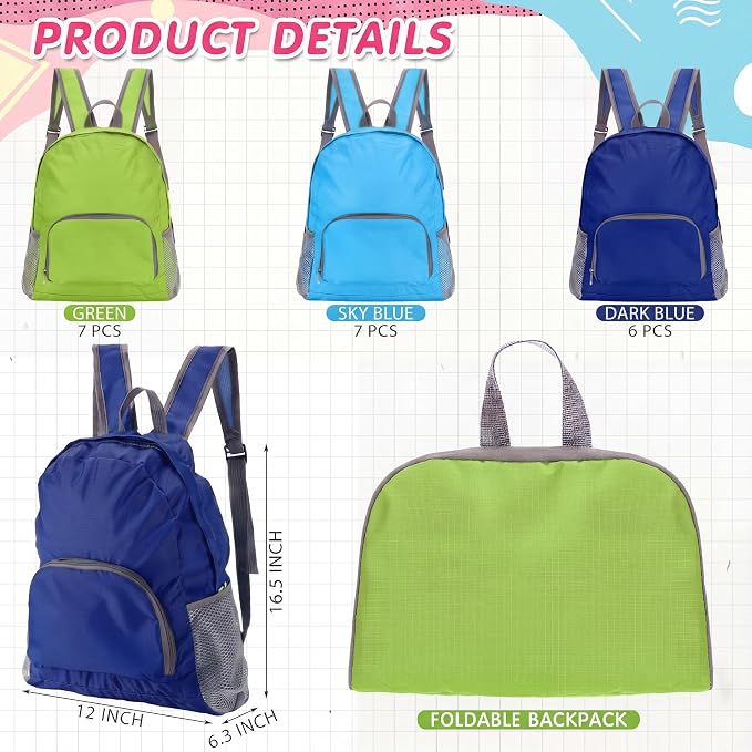 60 Pcs Bulk Backpacks Water Bottle Pencil Pouch Supplies, Backpack Donate Set, Lightweight Book Bags for Outdoor Travel(square Bottle, Green&lake Blue&royal Blue) - Image 3