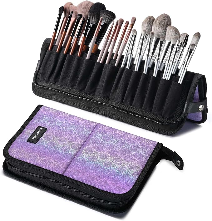 BYOOTIQUE Travel Makeup Brush Bag Foldable Holder Organizer Portable | ArtistPortable Stand-up Cosmetic Bag,Artist Storage with Multiple Pockets,Makeup Artist Brush Organizer by BYOOTIQUE