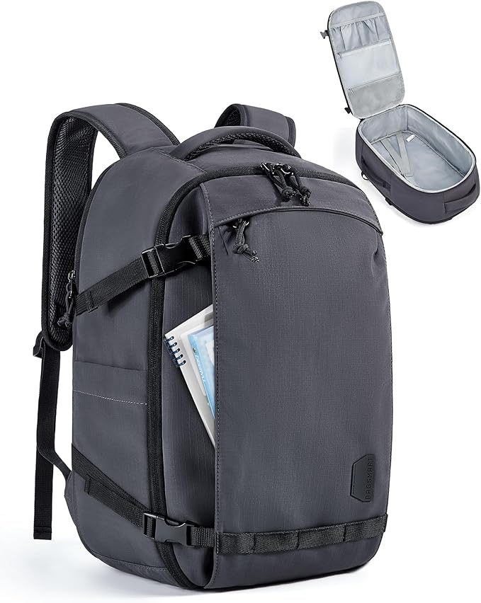 BAGSMART Travel Backpack for Women, 17.3 Inch Carry On Bag, Charcoal | TSA approved personal item fit for flights. Water resistant weekender daypack ideal for travel, business, and daily use. by BAGSMART