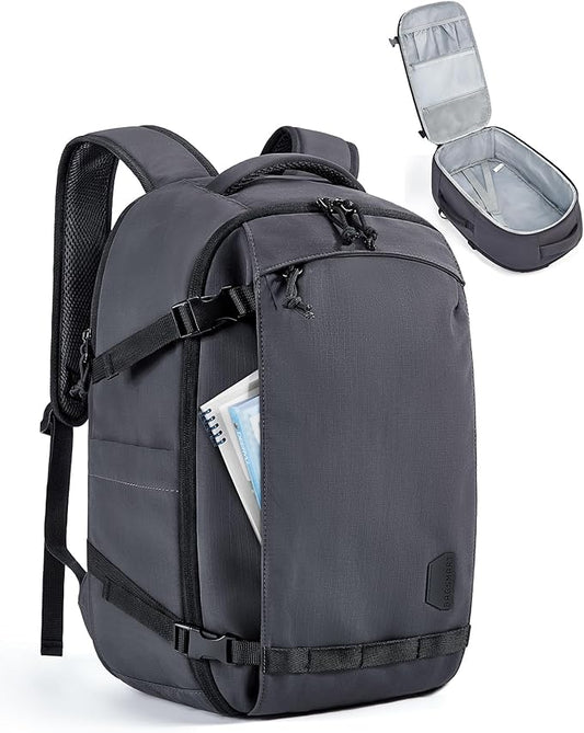 BAGSMART Travel Backpack for Women, 17.3 Inch Carry On Bag, Charcoal | TSA approved personal item fit for flights. Water resistant weekender daypack ideal for travel, business, and daily use. by BAGSMART