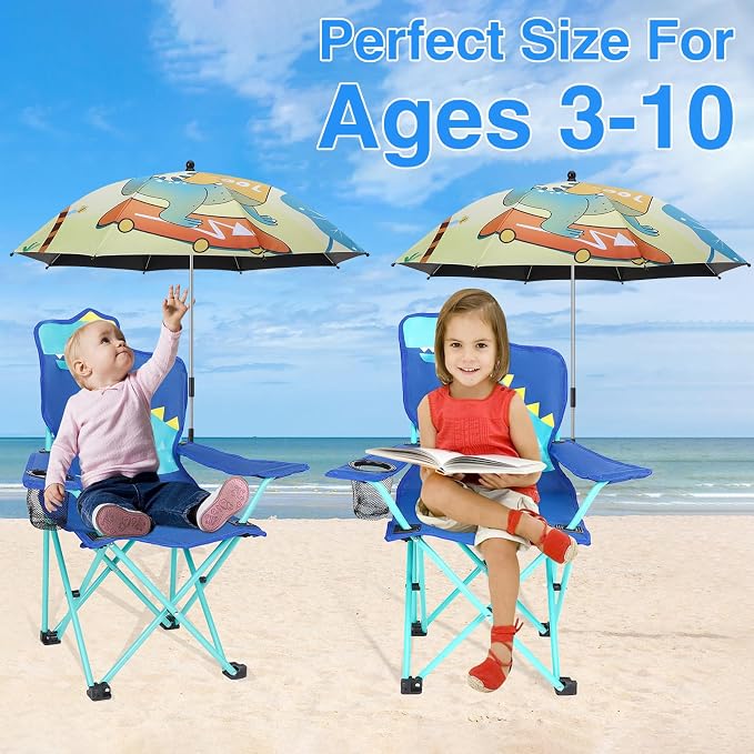 KABOER Kids Outdoor Folding Camping Chair with Cup Holder Carrying Bag | Portable Camping Chair for Beach Picnic Camping Travel Lawn Ages 3-10 - Image 6