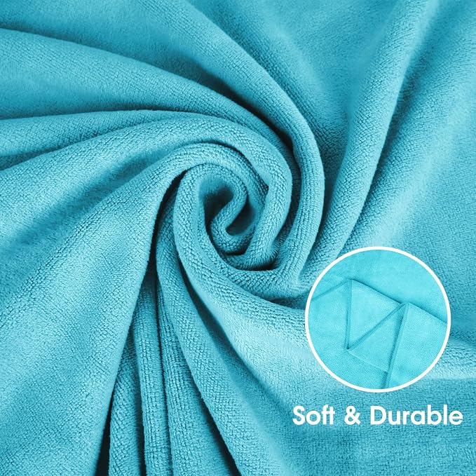 JML Bath Towel, Microfiber Bath Towels Set 6 Pack (30" x 60") - Large Size, Extra Absorbent, Quick Drying, Multipurpose Use as Bath Fitness Towel, Sports Towels, Yoga Towel, Aquamarine - Image 4