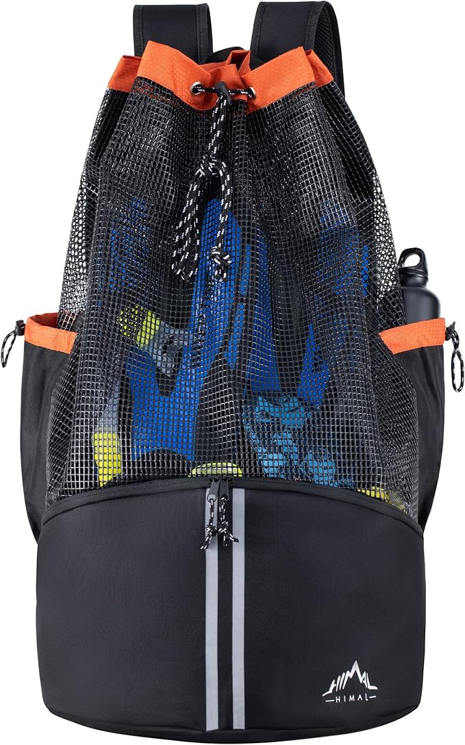 GoHimal XL Mesh Dive Bag for Scuba Diving & Snorkeling Gear | For Snorkel, Fits Long Fins, Mask Holder, Lightweight, Quick Dry by Gohimal