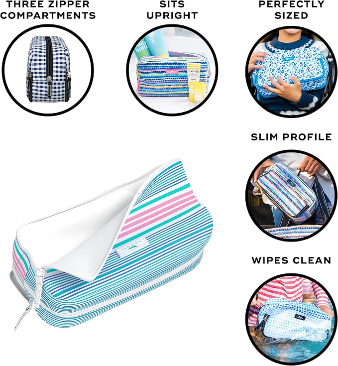 SCOUT 3-Way Bag - Travel Makeup Pouch and Toiletry Bag for Women with Three Zipper Compartments - Stands Upright, Wipes Clean - Image 2