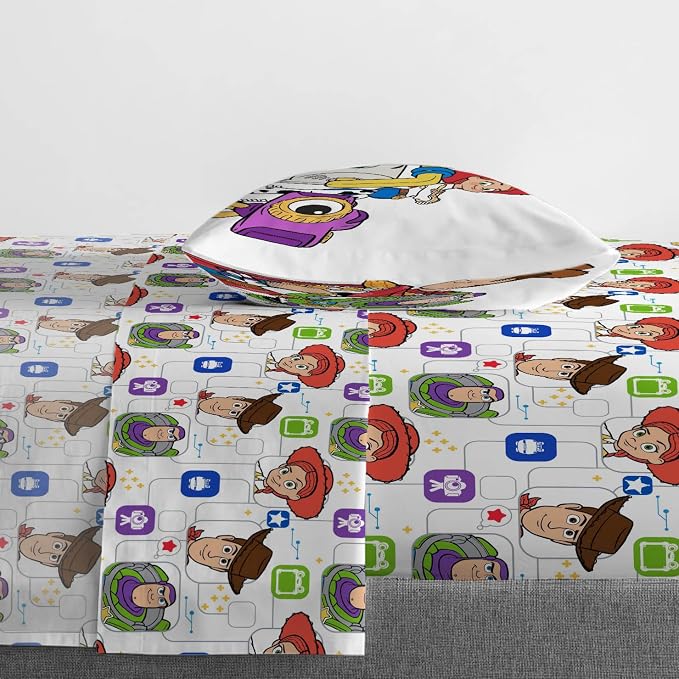 Jay Franco Kids Sheet Set with Fitted, Flat Sheets & Pillow Cover - Ultra-Soft Bedding with Pillowcase for Room Decor, Multi - Toy Story, 3 Piece Twin - Image 6