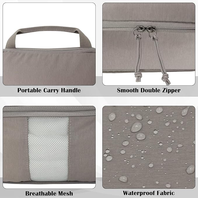 Large Compression Packing Cubes for Travel Accessories, 2 Set Compression Bags Travel Cubes for Packing Suitcase Luggage Organizer Bags Set, Khaki - Image 3