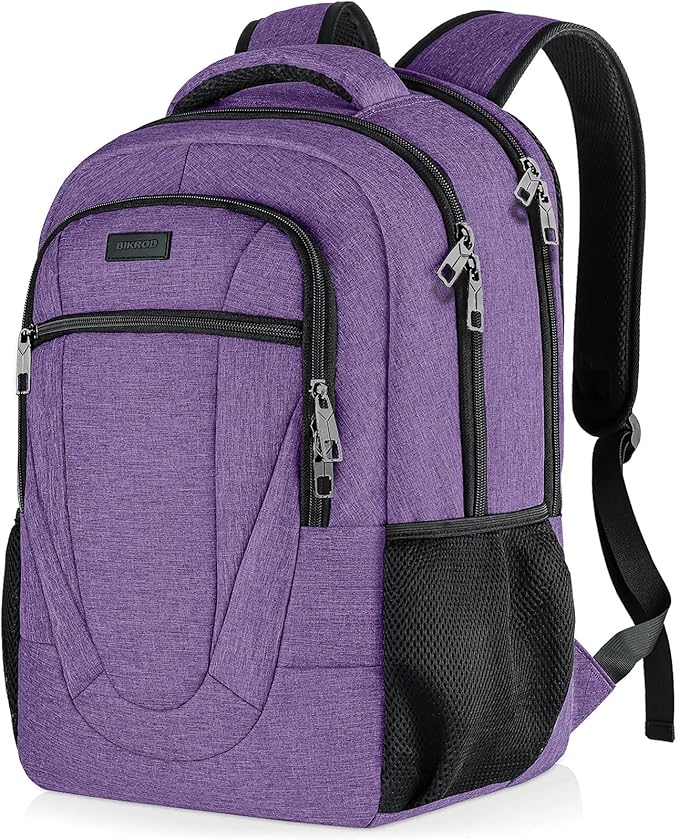 BIKROD Backpack for Women and Men, Extra Large School Backpacks for Teens, Water Resistant Back Pack Fits 17 Inch Laptop, Business Anti Theft Sturdy Computer Bag Gifts, Purple by PRISTINEBAGUS