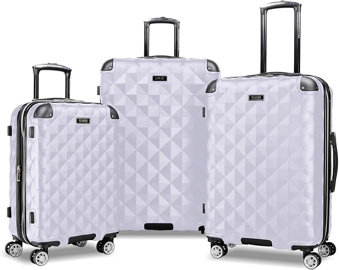 Kenneth Cole REACTION Diamond Tower Collection Lightweight Hardside Expandable 8-Wheel Spinner Travel Luggage, Lavender, 3-Piece Set (20", 24", & 28") by KennethCole