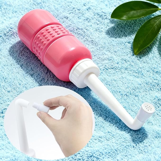Portable Handheld Personal Hygiene Refresher Toilet Butt Cleaner Travel Bidet Spray Bottle for Home 450 ML(15oz)-Pink
