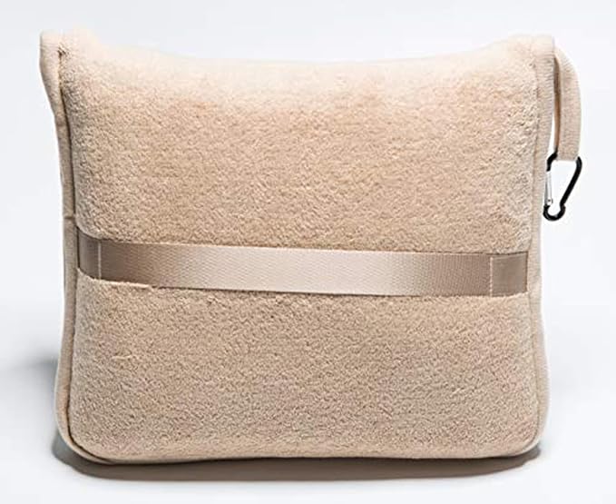 BlueHills Premium Soft Long Travel Blanket Pillow Tall, Airplane - Beige | Tall Travel Blanket Pillow in Bag, Backpack Clip, Ultrasoft Compact & Large, Long Flight Throw, Plane Essential Accessories - Image 9