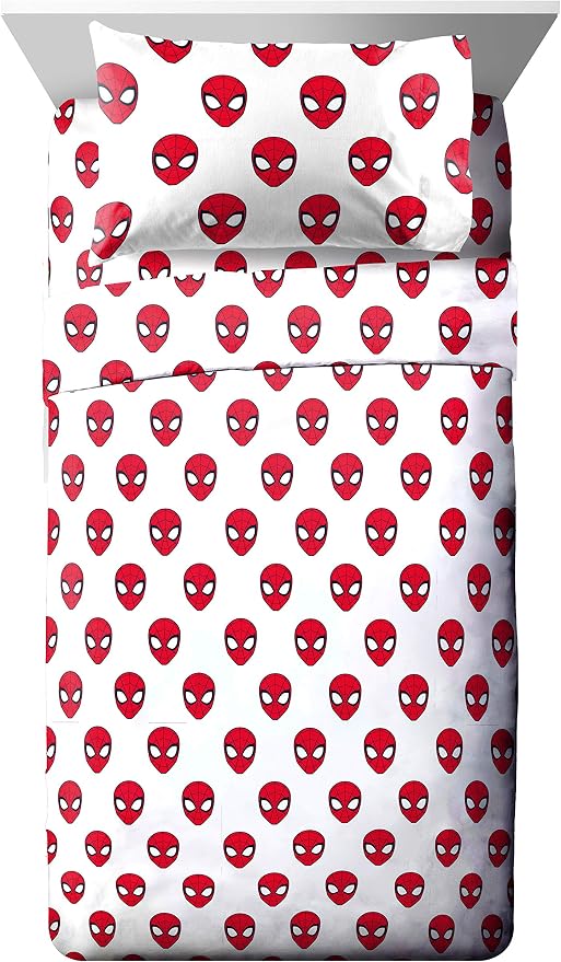 Marvel Spiderman Twin Comforter Set 4 Piece Kids Bedding for Boys, Blue | Bed in a Bag, Comforter Sheets Pillowcase, Official Product, Soft Microfiber, Machine Washable, Easy Care, Boys Gift - Image 4