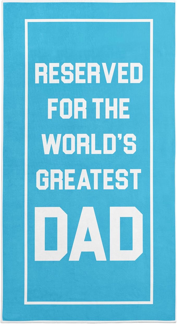 Ethisa Dad Beach Towel - Best Ever from Daughter Son - Large Microfiber Sand Free Pool Accessories for Men - Unique Birthday Present - Travel Vacation Essentials - 60x30 Turquoise by Ethisa