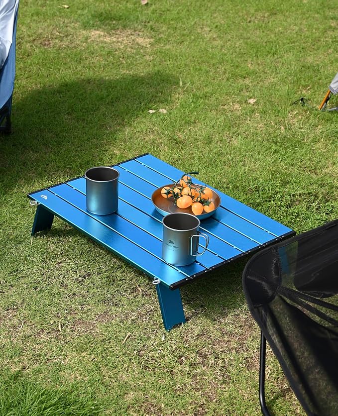 iClimb Ultralight Compact Mini Beach Picnic Folding Alu. Table with Carry Bag, Two Size (Nature - L) - Image 11