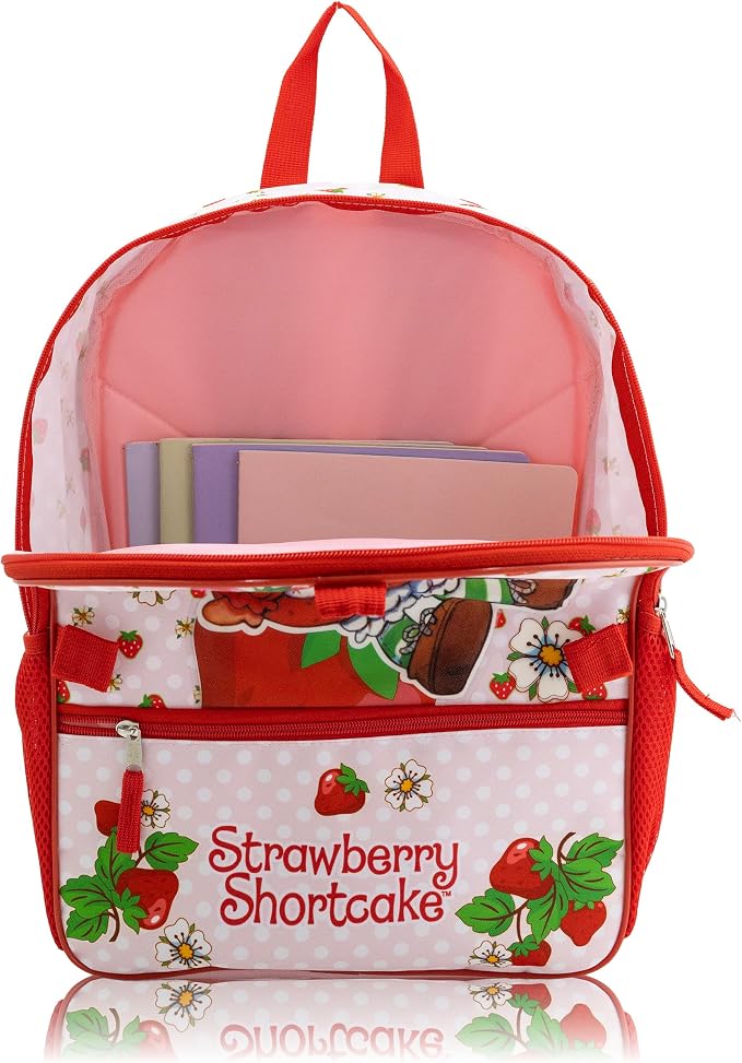 Fast Forward Strawberry Shortcake Backpack Set for Girls | 4-Piece 16" Daypack with Heart Shaped Insulated Lunch Bag, Headphones, Character Charm | Kids Backpack with Lunch Box | Ages 3+ - Image 7
