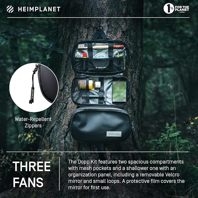 HEIMPLANET Original | HPT Carry Essentials - DOPP KIT | Hanging or standing travel toiletry bag | PVC-Free wash bag made from waterproof Dyecoshell |Supports 1% for The Planet (Regular) - Image 6