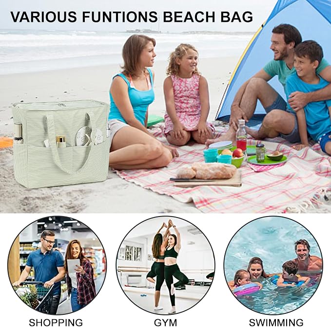 Bluboon Waterproof Beach Tote Pool Bags for Women Ladies Extra Large Carry On Bag With Wet Compartment for Weekender Travel - Image 8