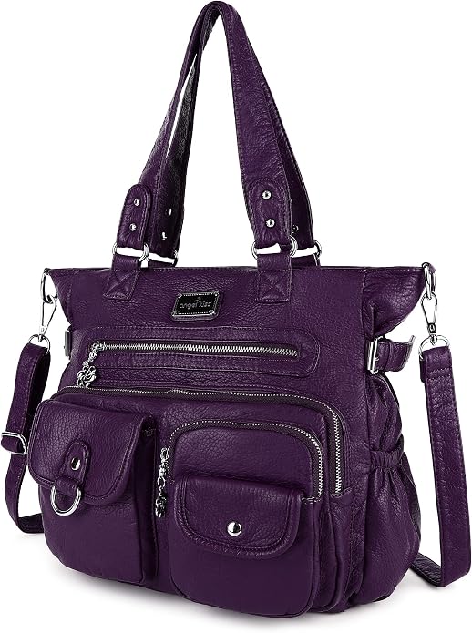 Angelkiss Purses Handbags for Women PU Tote Satchel Bags for Women Pockets Shoulder Bags… | PU - Image 7