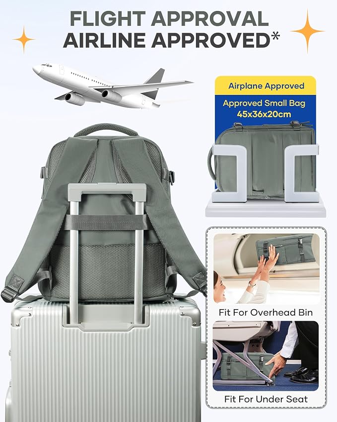 Large Travel Backpack for Women Airline Approved Carry on Backpack for Airplanes Mochila De Viaje Spirit Airlines Personal Item Bag 18x14x8 Personal Item Travel Bag Backpack for Traveling on Airplane - Image 7
