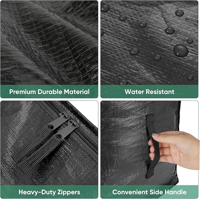 BALEINE 8-Pack Oversized Moving Bags with Reinforced Handles, Heavy-Duty Storage Tote for Clothes, Moving Supplies (Black, 8-Pack) - Image 7