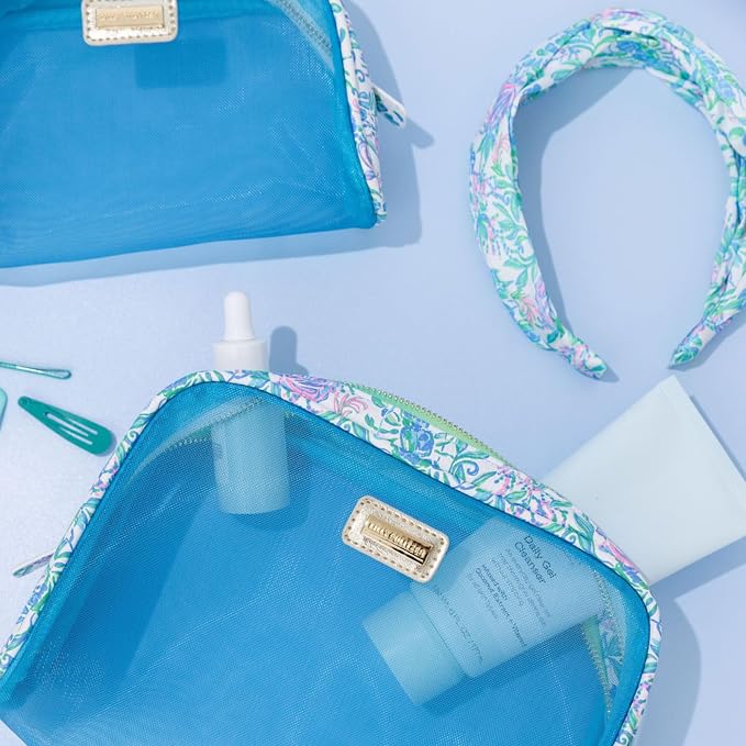 Lilly Pulitzer Clear Zipper Pouch, Cute Pencil Case for Adults, Travel Toiletry Bag, Small Pouch Bag for Supplies, Makeup or Toiletries, Just a Pinch - Image 9