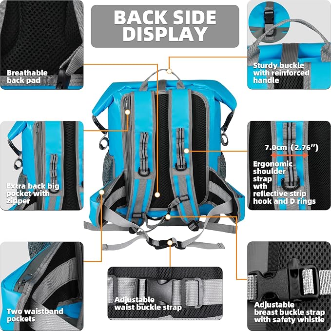 MORXPLOR Dry Bag Waterproof,5L/10L/20L/30L/40L/55L Roll Top Dry Bag Backpack with WaterProof Phone Case for Swim,Kayak - Image 5