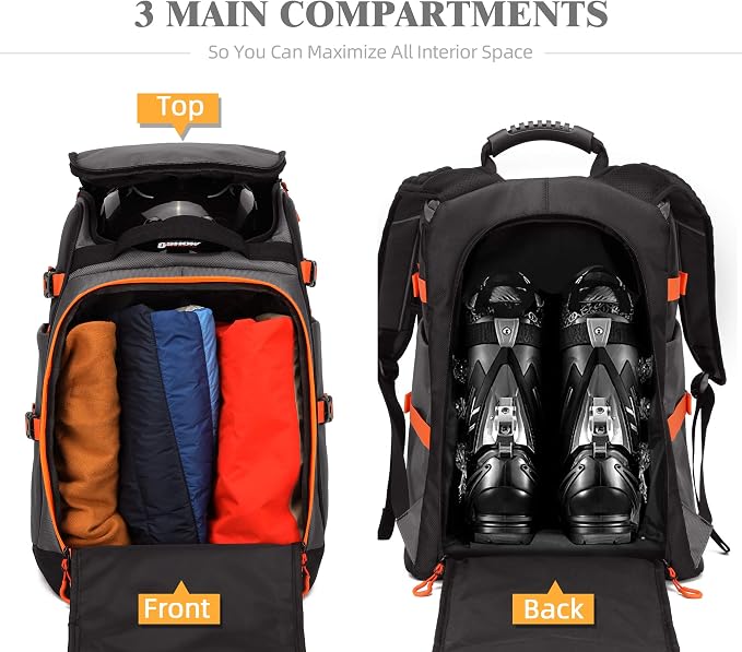 TurnWay Ski/Snowboard Boot Backpack/Ski Boot Backpack | Excellent for Store All Gear | Travel with Waterproof Exterior, Reflective Strip for Men, Women and Youth - Image 2