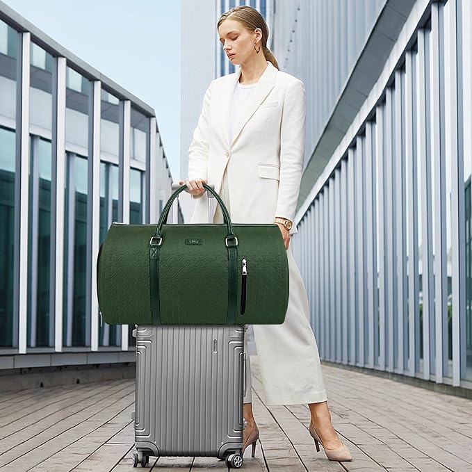 Convertible Garment Duffle Bags for Travel - Carry On Garment Bags With Toiletry Bag, Large Weekender Bags for Women Men 2 in 1 Hanging Suitcase Suit Travel Duffel Bags (2pcs Set, Green) - Image 6