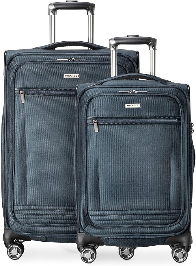 Ricardo Beverly Hills Avalon Softside 2-Piece Luggage Set Made with Sustainable 100% Recycled PET (rPET), Lightweight, Eco-Friendly Travel, Expandable, Dual Spinner Wheels, Storm Blue, (20" & 28") by RicardoBeverlyHills