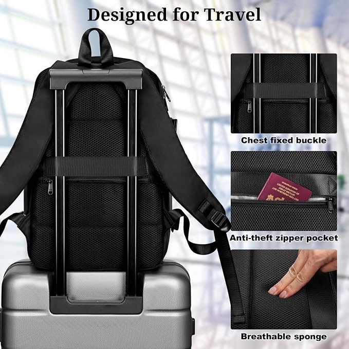 HOMIEE Travel Backpack for Men Women TSA Approved Carry on Backpack | Personal Item Bag Water Resistant Backpack for College Work Gym Hiking - Image 4
