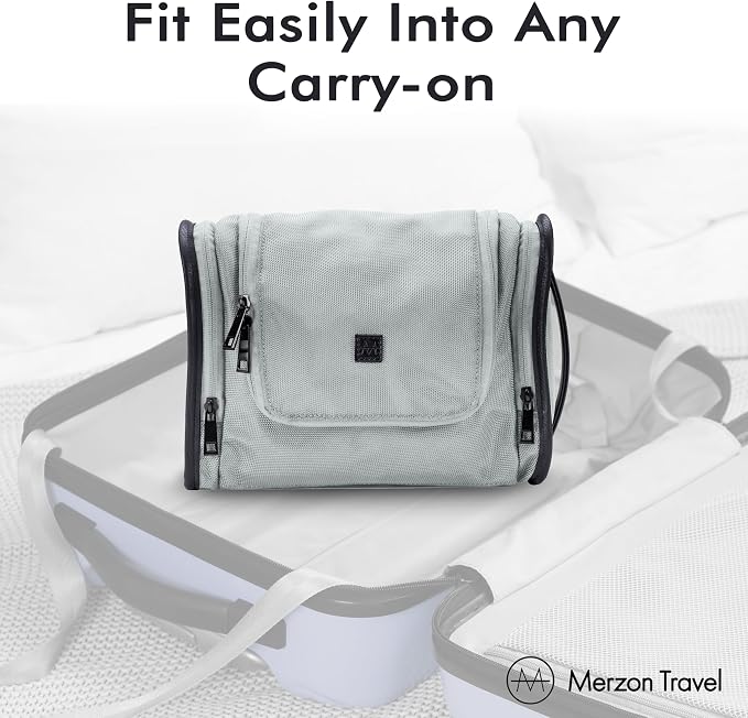The Dopp’r Ganger, Hanging Toiletry Bag with Multi Compartment Storage, Large Travel Grooming Organizer with Hook, Made from Sturdy Ballistic Nylon, HNG-833-SLV, Silver - Image 3