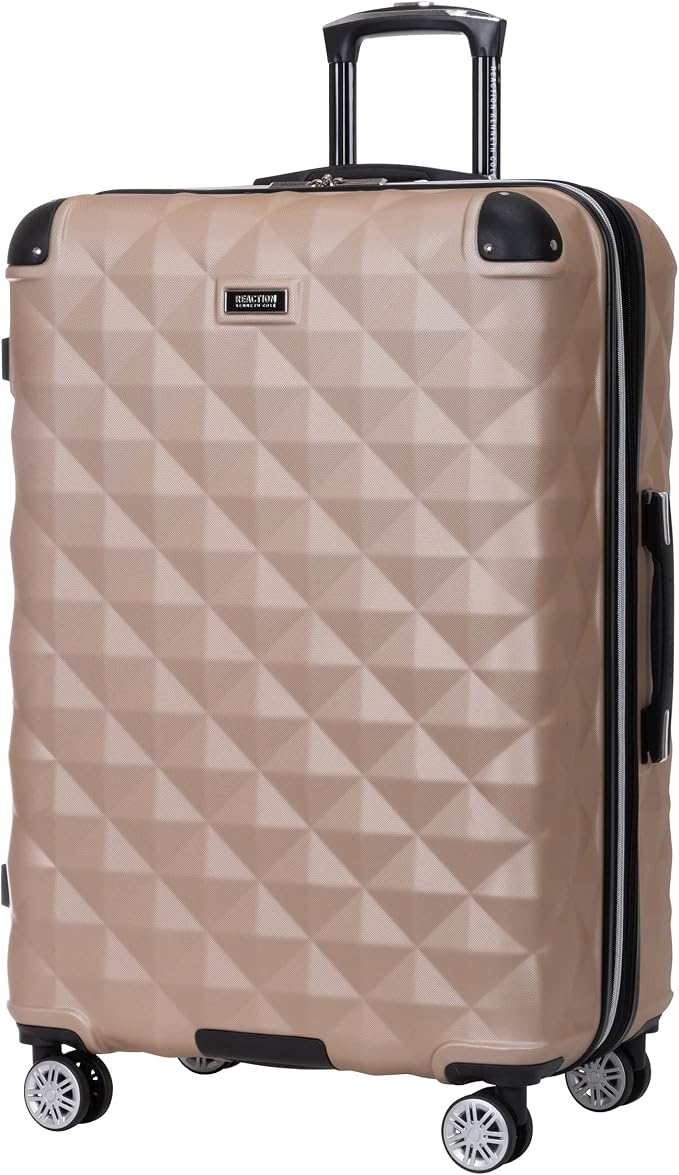 Kenneth Cole REACTION Diamond Tower Collection Lightweight Hardside Expandable 8-Wheel Spinner Travel Luggage, Rose Champagne, 3-Piece Set (20", 24", & 28") - Image 8