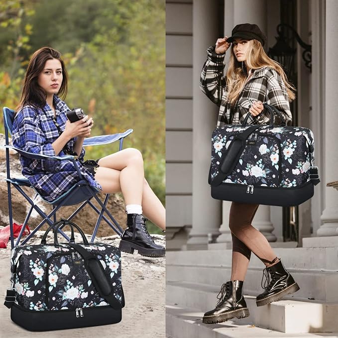 Travel Weekender Bag for Women, 21" Overnight Bag with Shoe Compartment 50L Large Travel Duffel Bag Carry On Tote for Weekend, Overnight, Business Trips, Water Resistant - Image 2
