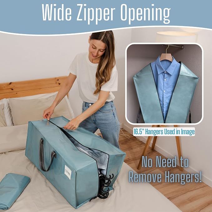 VENO 2 Pack Heavy Duty Moving Bags with Backpack Straps, Zippers & Handles, Extra Large Packing Bags for College Dorm Essentials, Moving Supplies Alternative to Cardboard Moving Boxes - Image 5