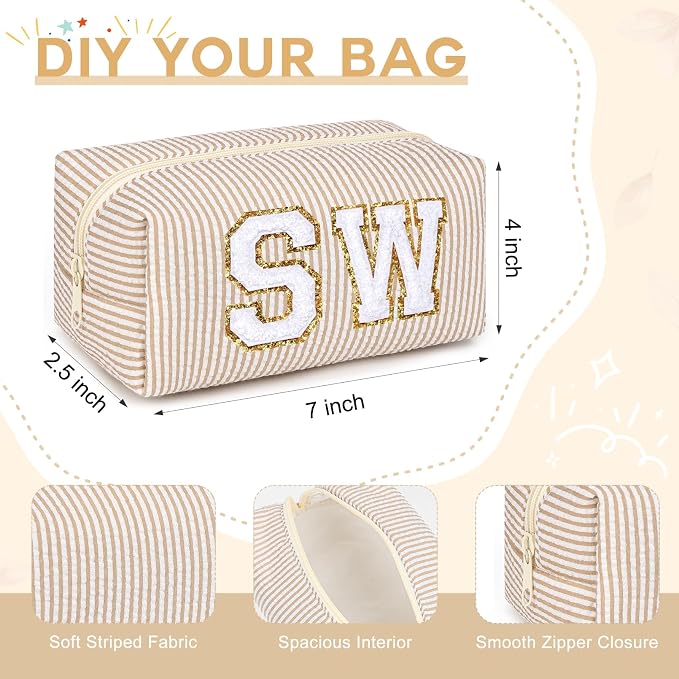 SOIDRAM 2 Pack Makeup Bag for Women, Brown Makeup Pouch Small Cosmetic Bag Travel Toiletry Organizer for Skincare, Brushes & Essentials - Image 3