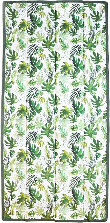Little Unicorn 5'x10' XL Outdoor Family Picnic & Beach Blanket | Durable & Water-Resistant Fabric | Compact Fold & Easily Wipes Clean | Zipper Pocket (Tropical Leaf) by LittleUnicorn