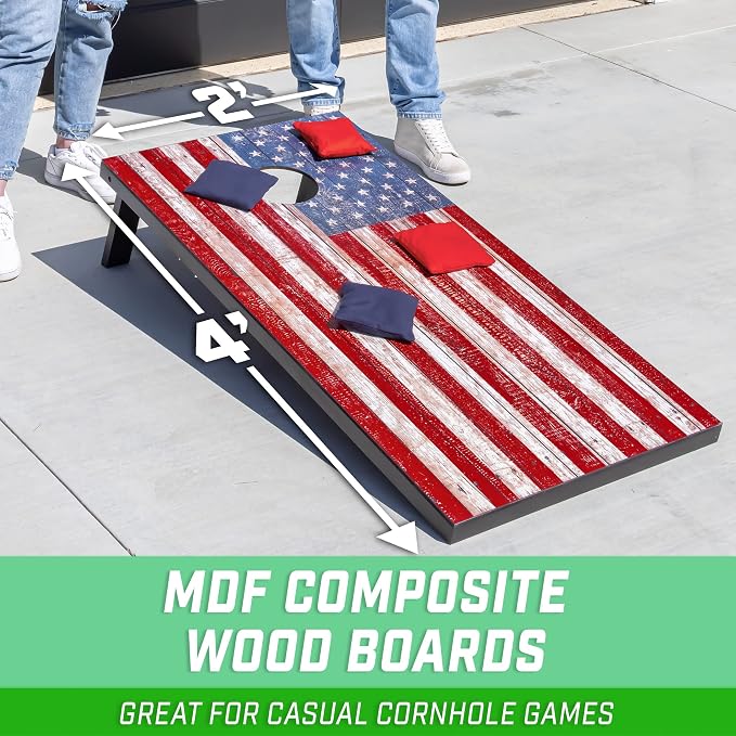 GoSports Portable Cornhole Sets, 8 Styles – Choose 4 x 2 ft or 3 x 2 ft - Boards Include 8 Bean Bags, Travel Case, and Game Rules - Image 2