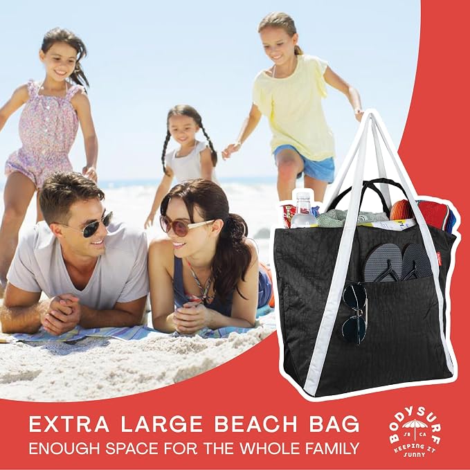 Bodysurf Beach Bag Waterproof Sandproof, Foldable Packable Travel Zip Tote - Image 9