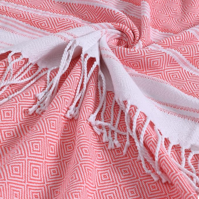 6 Packs Oversized Cotton Turkish Beach Towels Set Bulk 74"x38" Extra Large Sand Free Quick Dry Clearance Swim Bath Camping Pool Towel Travel Blanket Adult Essentials Cruise Accessories Vacation Gift - Image 5