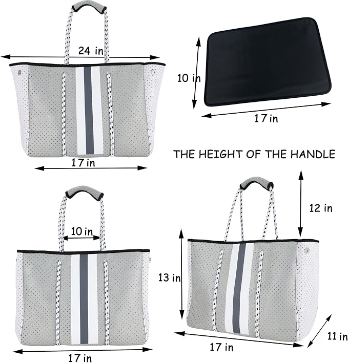 QOGiR Neoprene Multipurpose Beach Bag Tote with Inner Zipper Pocket … … … … - Image 8