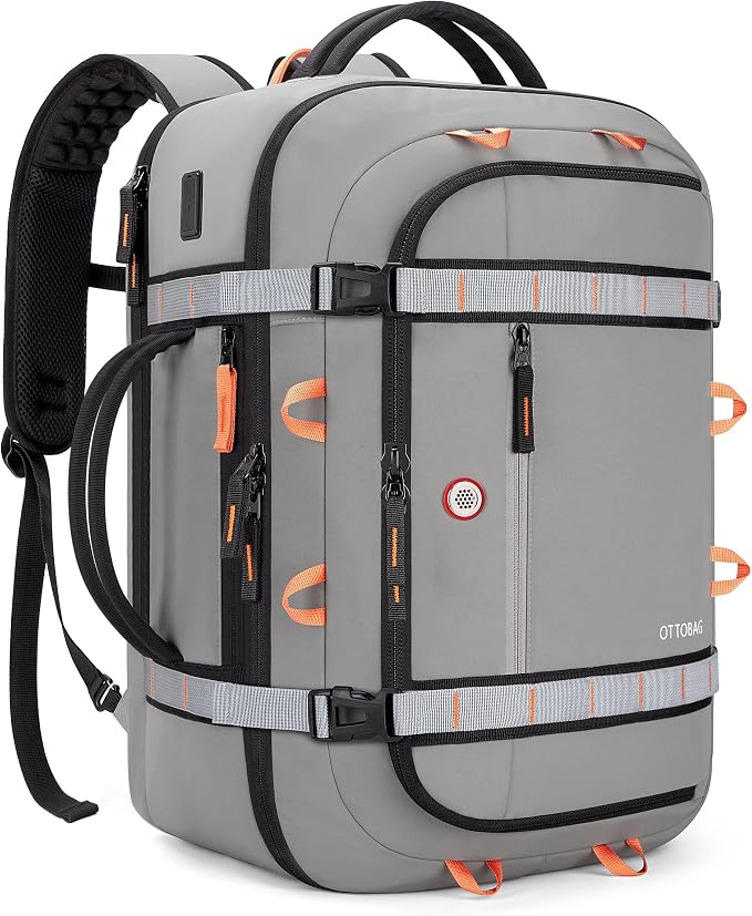 40L Travel Backpack 17.3" Laptop Carry On Duffel Flight Approved | TSA Approved, Wet & Dry Compartment, Water Resistant, Anti-Theft Pocket, Luggage Strap, USB Charging Port by OTTOBAG