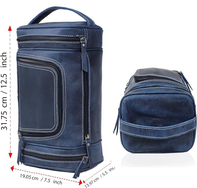 VC VINTAGE COUTURE Leather Toiletry Bag for Men Extra Large Leather Men's Toiletry Bag for Traveling Real Leather Dopp Kit for Men Leather Shaving Bag for Travel - Image 5