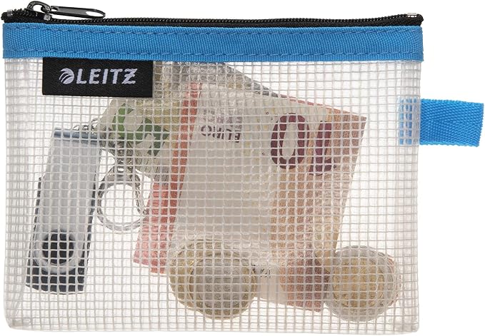 Leitz Wow Travel Pouch, Water Resistant, Translucent, Ideal for Visible Storage and Organisation, Small (A6) - Blue - Image 2