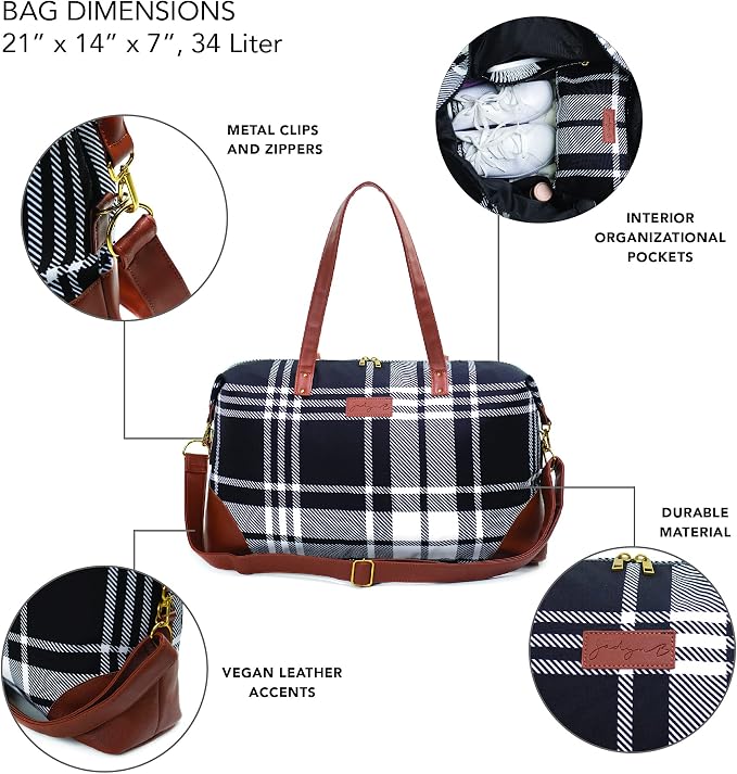 Jadyn Luna Women's Weekender Bag and Travel Duffel, Large 37 Liter Capacity - Image 3