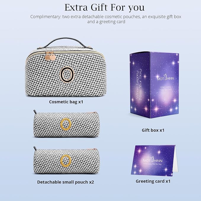 Personalized Gift Travel Makeup Bag: Initial Makeup Organizer Bag for Women | 3-in-1 Custom Make up Bag Set - Vegan Leather Travel Cosmetic Bag - Luxury Gift for Women – Birthday, Anniversary, Graduation - Image 5