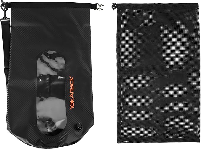YakAttack 20L Roll-Top Drybag with Air Valve - Black Carbon | Waterproof Marine Dry Bag for Kayaking, Boating, Backpacking & Paddleboarding | Heavy Duty Roll Top Compression Drybag for Gear Storage - Image 6