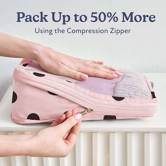 VANDEL Space-Saving Compression Packing Cubes for Kids + Women, Compressible Carry On Suit Case Organizer Luggage Kids Packing Cubes for Baby Bag Organizer Pouches for Luggage, Treavel Suitcase Cube - Image 2