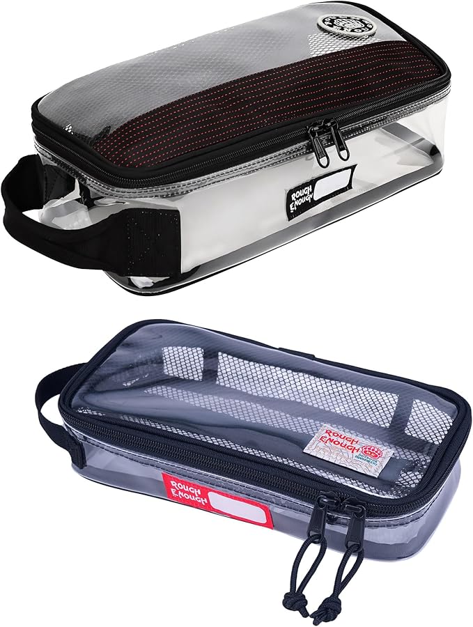 Rough Enough Clear Toiletry Bag Travel Toiletries bags Bundle by REROUGHENOUGH