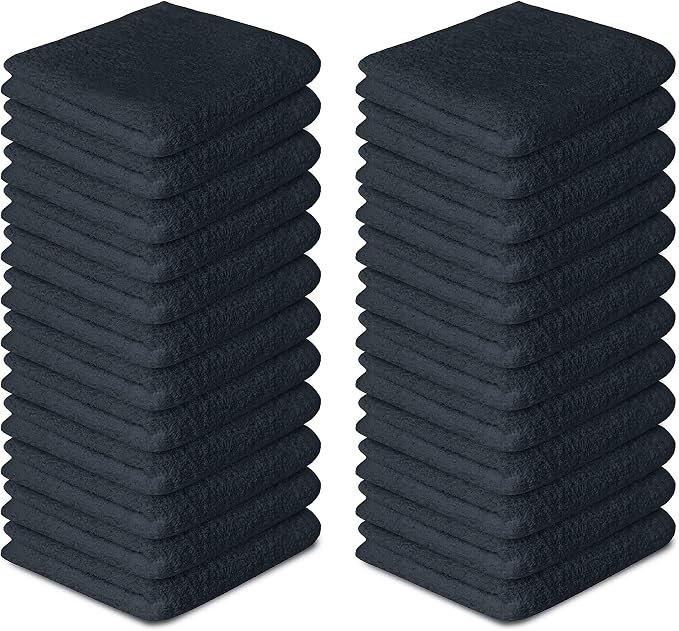 100% Cotton Washcloths 24 Pack (12x12 Inches) Soft, Highly Absorbent Washcloth, Face Towels, Wash Cloths for Face, Ring Spun, Bulk Pack (Grey) - Image 6